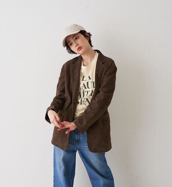 Rouge vif「ゴートスエード シングルジャケット」|テーラードジャケット|