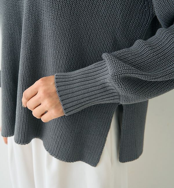 Rouge vif「片畦ハートVネックコットンプルオーバーニット」|ニット・セーター|