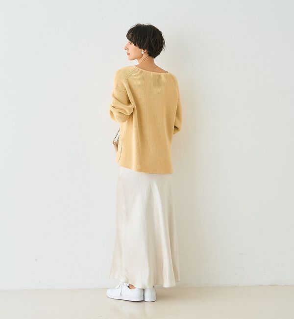 Rouge vif「片畦ハートVネックコットンプルオーバーニット」|ニット・セーター|