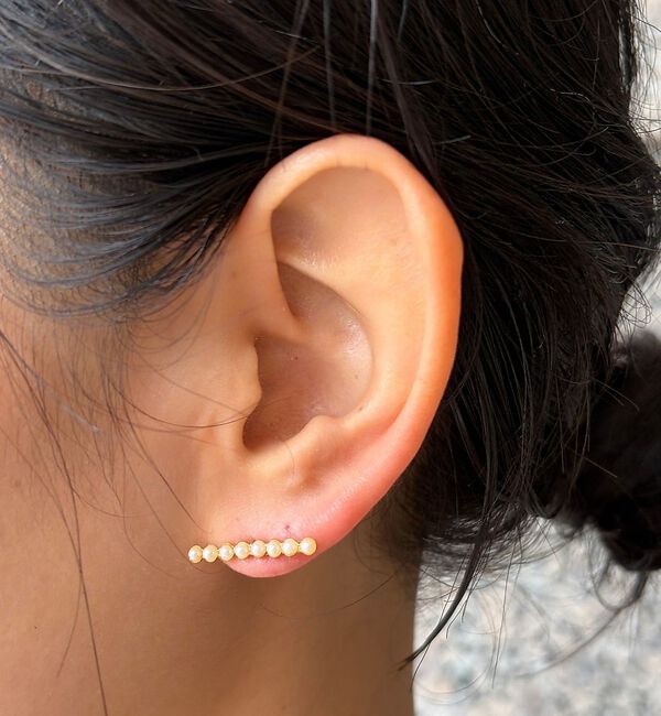 Rouge vif「【Caline Paris/カリーヌパリ 】vintage 8連パールピアス/両」|ピアス|