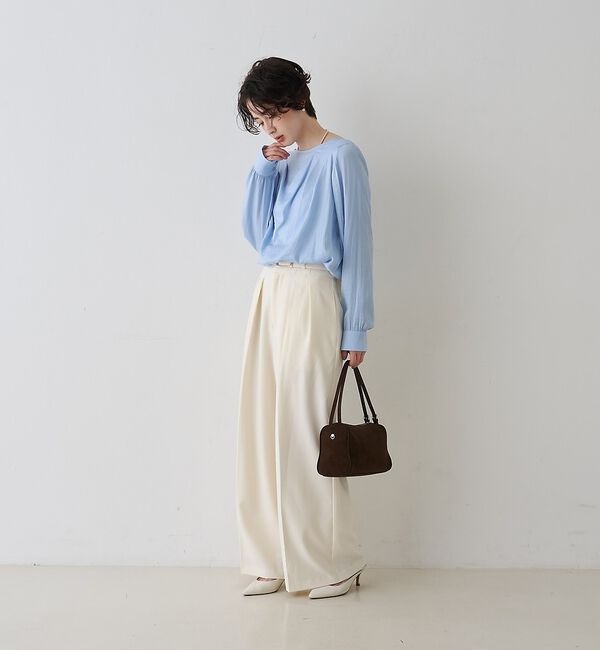 Rouge vif「【一部店舗限定】ドレープサテンブラウス」|シャツ・ブラウス|