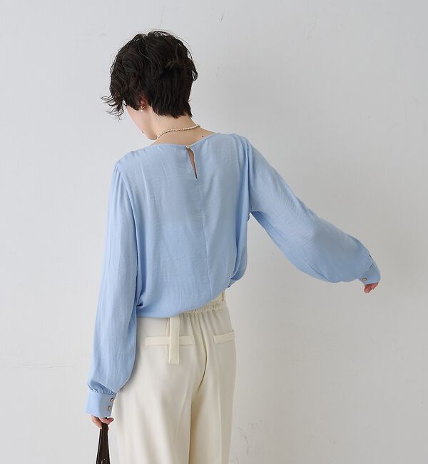 Rouge vif「【一部店舗限定】ドレープサテンブラウス」|シャツ・ブラウス|