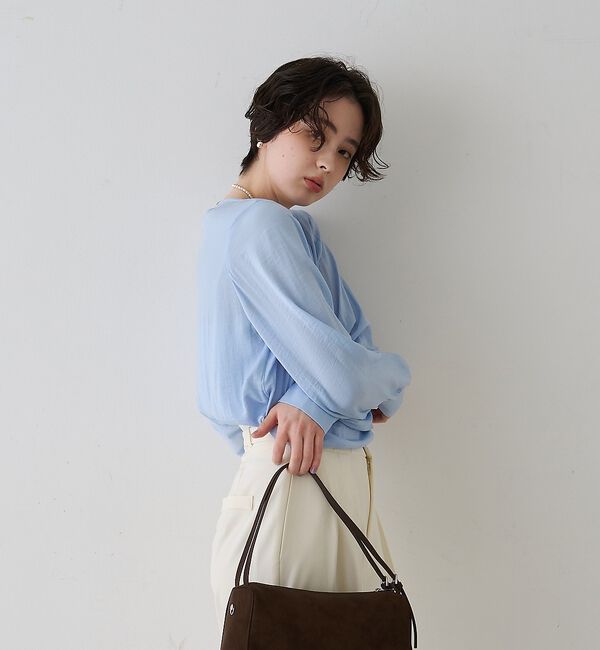 Rouge vif「【一部店舗限定】ドレープサテンブラウス」|シャツ・ブラウス|