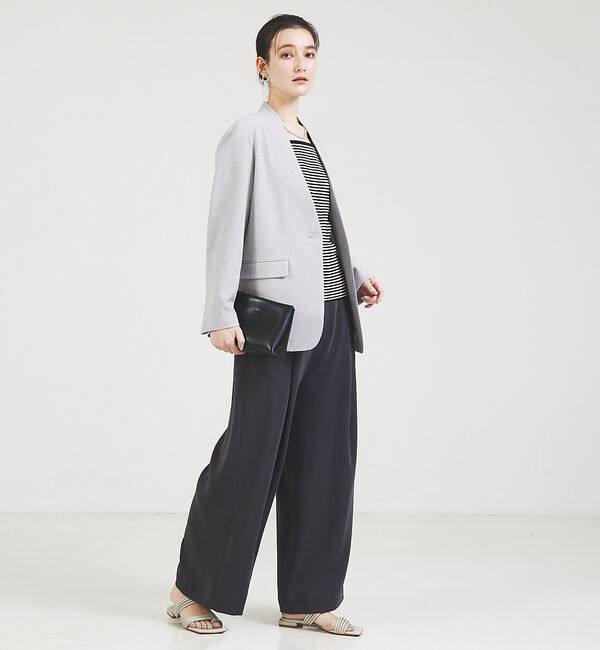 qualite「【セットアップ対応】クリスピーリネンジャケット」|ノーカラージャケット|