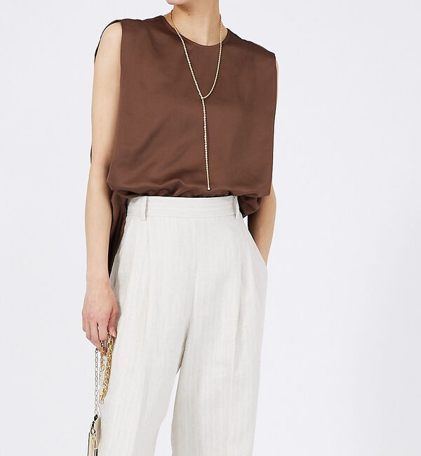 qualite「サテンタックノースリーブ」|シャツ・ブラウス|