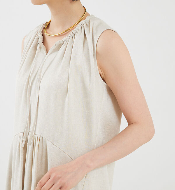 qualite「リネンライクギャザーワンピース」|ワンピース|