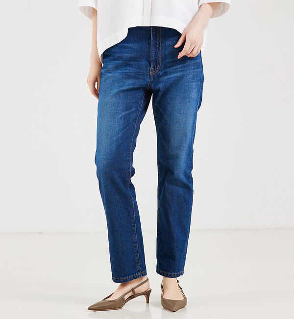 qualite「【e&times;qualite】ストレートストレッチパンツ」|その他|インディゴ