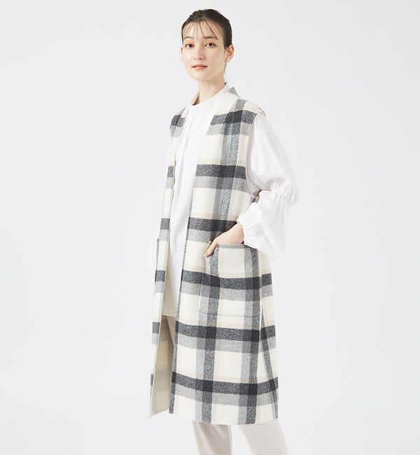 qualite「チェックダブルフェイスジレ」|その他|