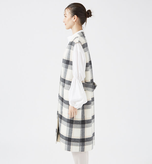 qualite「チェックダブルフェイスジレ」|その他|