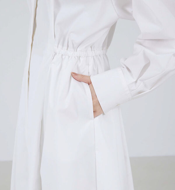 qualite「ウエストギャザーシャツワンピース」|ワンピース|