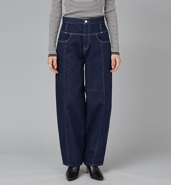 qualite「【SERGE de blue】レトロ　ウエスタンデニムパンツ」|デニム|