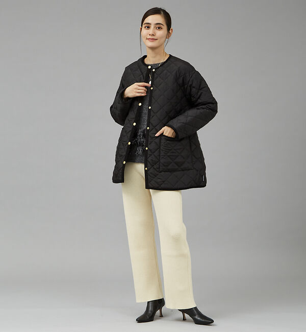 qualite「【TRADITIONAL WEATHERWEAR】キルティングノーカラーミドルブ」|ブルゾン・スタジャン|