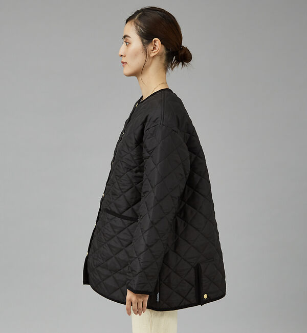 qualite「【TRADITIONAL WEATHERWEAR】キルティングノーカラーミドルブ」|ブルゾン・スタジャン|