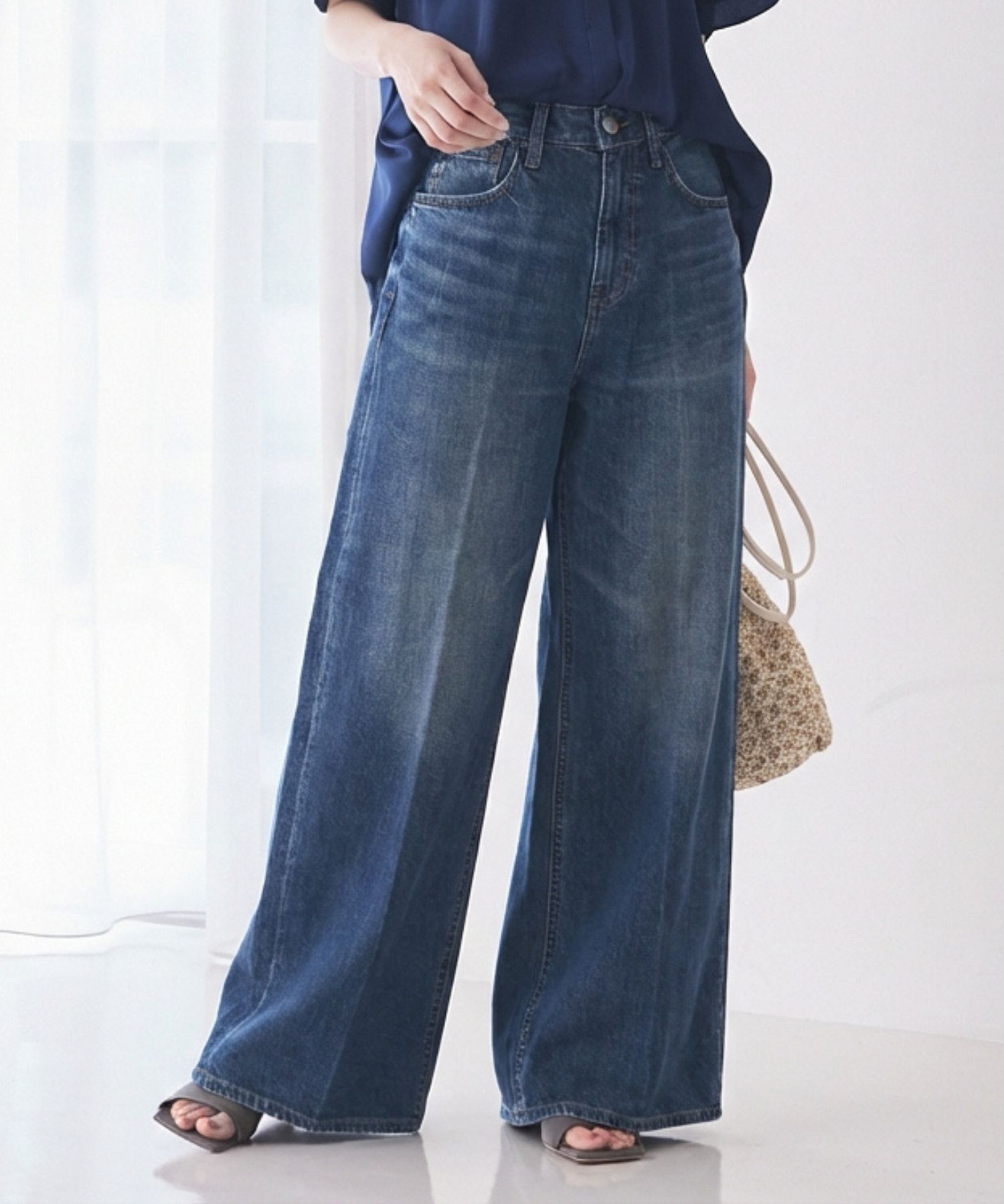 qualite「【Healthy DENIM】Wild Ginger ワイドデニム」|デニム|インディゴ