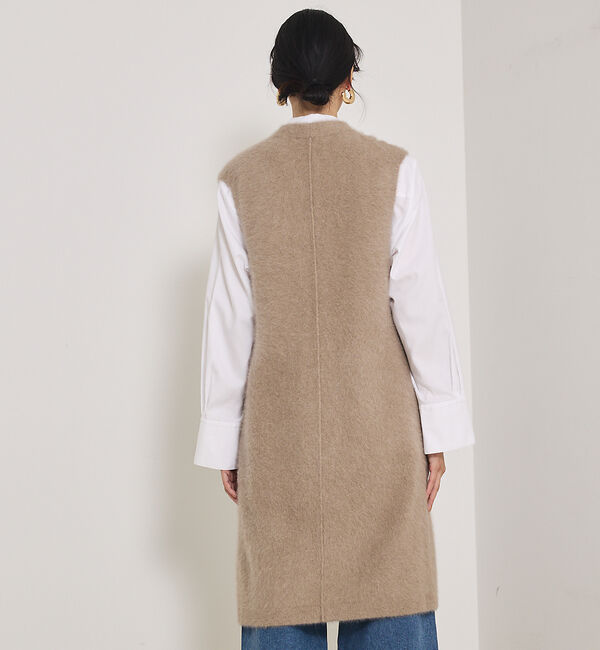 qualite「【大人気ジレが今季verに！】フォックスカシミアロングジレ」|ニット・セーター|