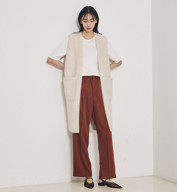 qualite「【大人気ジレが今季verに！】フォックスカシミアロングジレ」|ニット・セーター|