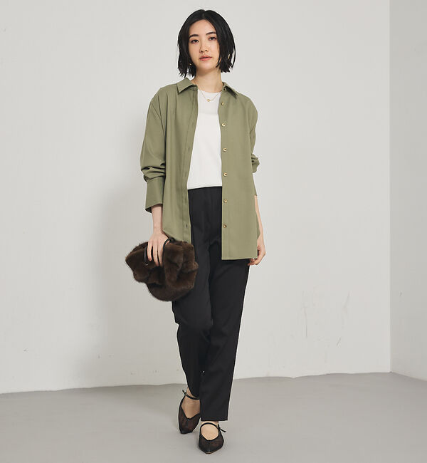 qualite「【2WAYタックパンツシリーズ新素材！】ウォームサテンタックパンツ」|その他|