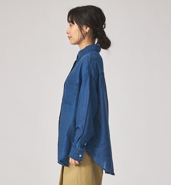 qualite「シアーデニムライクシャツ」|シャツ・ブラウス|