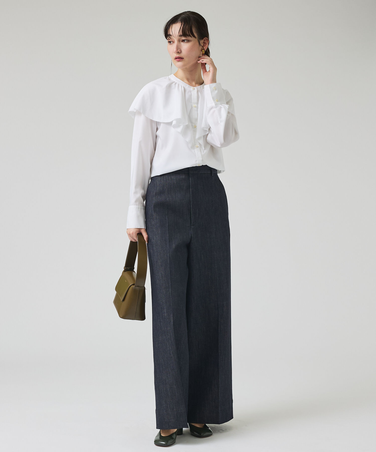 qualite「ラッフルショールブラウス」|シャツ・ブラウス|