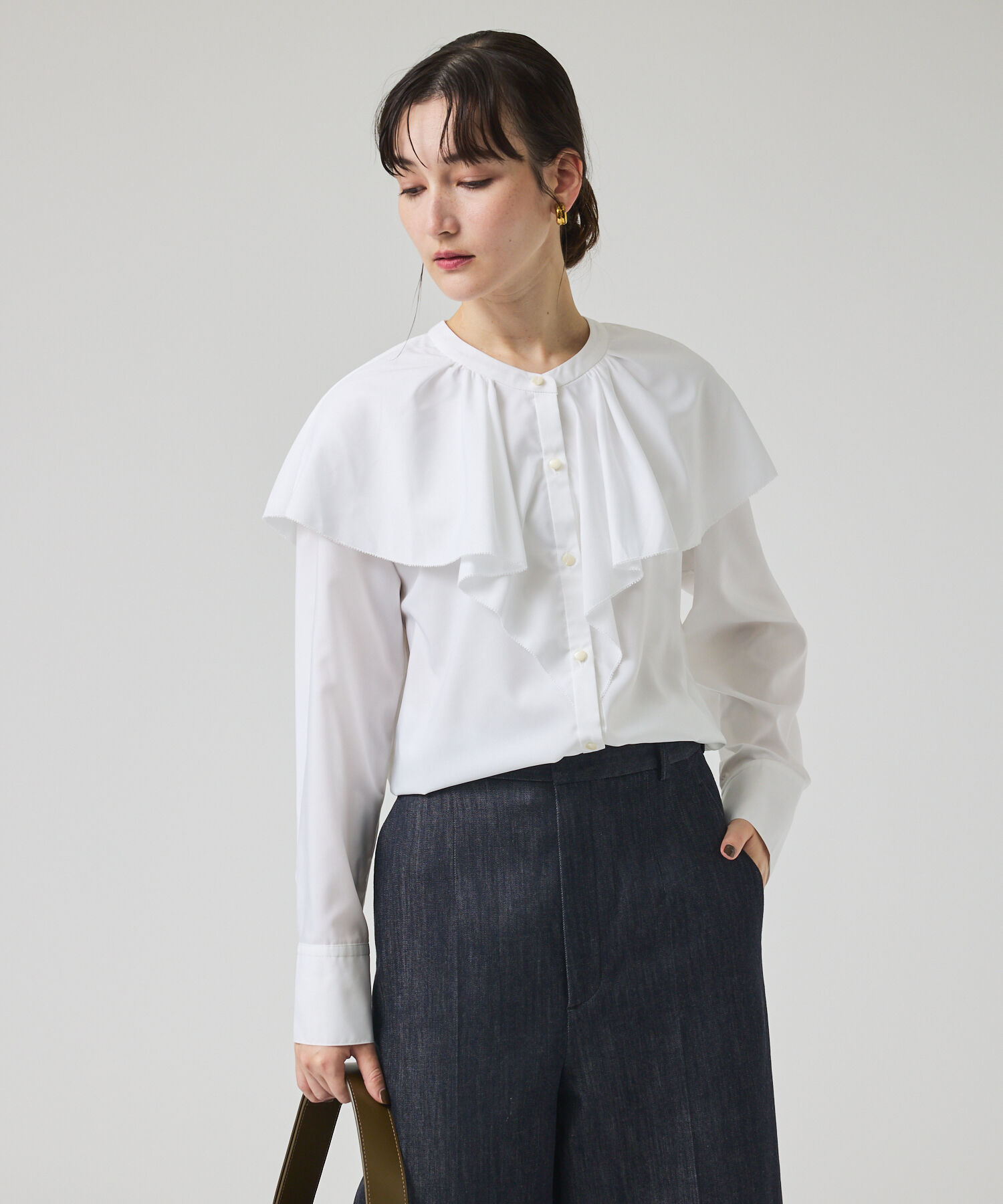 qualite「ラッフルショールブラウス」|シャツ・ブラウス|