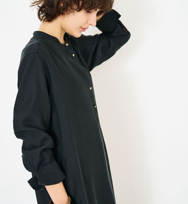 qualite「【接触冷感】フィブリルシャツワンピース」|ワンピース|