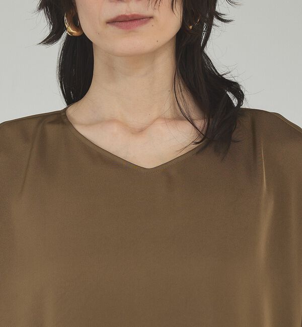 qualite「【接触冷感＆吸水速乾】クールサテンブラウス/セットアップ対応」|シャツ・ブラウス|