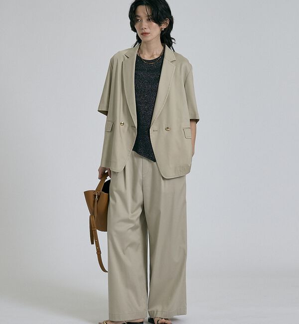 qualite「【接触冷感＆セットアップ対応】ライトデニムハーフスリーブジャケット」|その他|