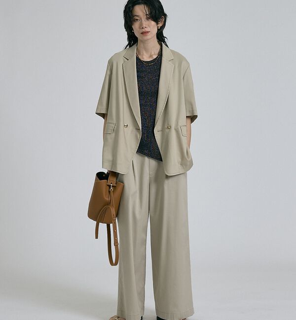 qualite「【接触冷感＆セットアップ対応】ライトデニムハーフスリーブジャケット」|その他|