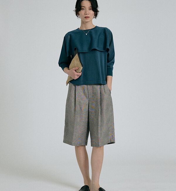 qualite「【ケープ&times;タンクの2WAY仕様】シアーケープニット」|シャツ・ブラウス|