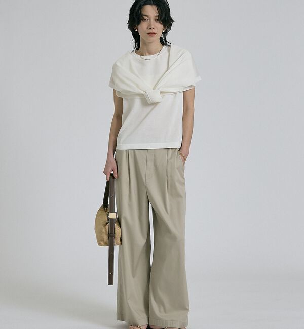 qualite「【ケープ&times;タンクの2WAY仕様】シアーケープニット」|シャツ・ブラウス|