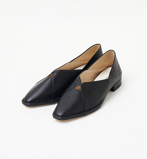 AU BANNISTER「ステッチダウン バブーシュ フラットパンプス」|その他|ブラック