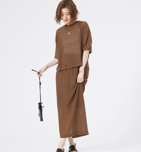 abahouse mavie「メッシュタイトスカート」|スカート|