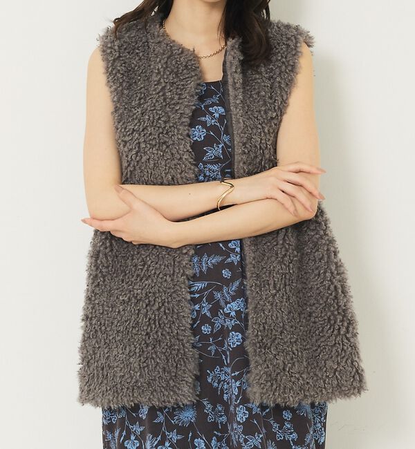 abahouse mavie「フェイクファーベスト」|ベスト・ジレ|