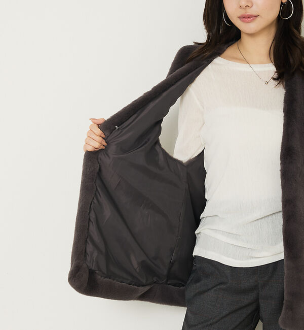 abahouse mavie「フェイクファーベスト」|ベスト・ジレ|