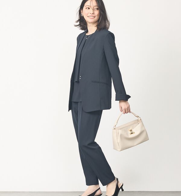 abahouse mavie「【エニデイカセット】ノーカラージャケット＆バックフレアパンツセットアップ」|スーツ|
