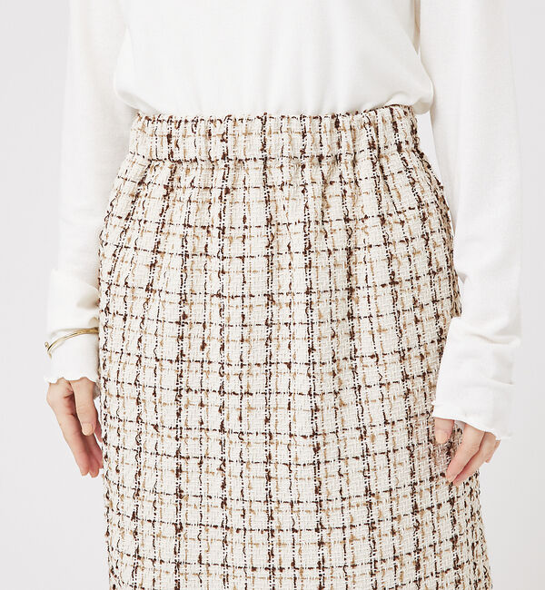 abahouse mavie「【セットアップ対応】ツィードタイトスカート」|スカート|