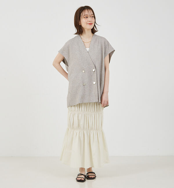abahouse mavie「【セットアップ対応】ライトツィードフレンチジャケット」|ベスト・ジレ|