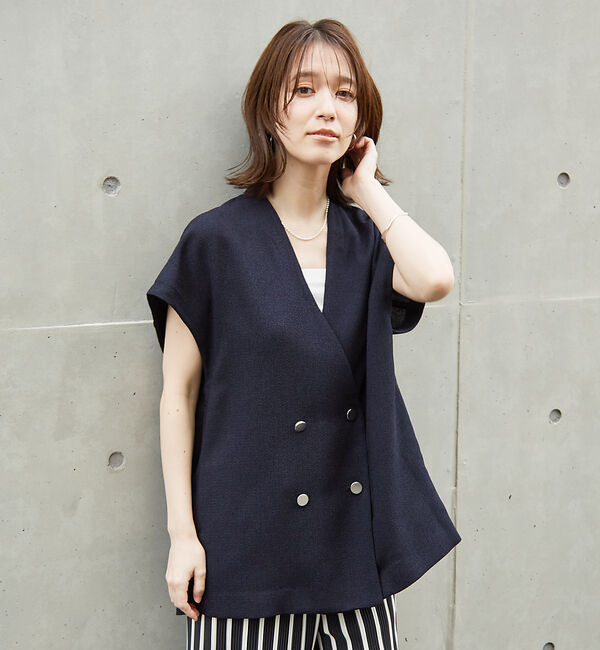 abahouse mavie「【セットアップ対応】ライトツィードフレンチジャケット」|ベスト・ジレ|