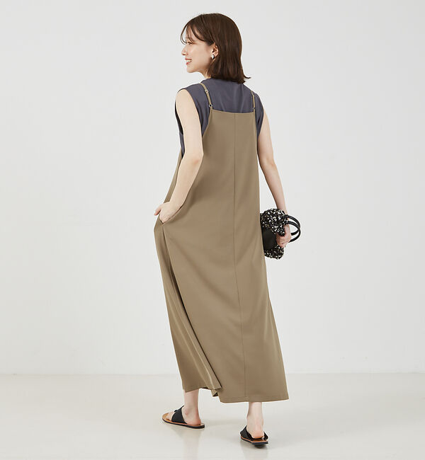 abahouse mavie「【大人のいちまんワンピ】クールタッチサテンキャミジャンスカ」|ジャンパースカート|