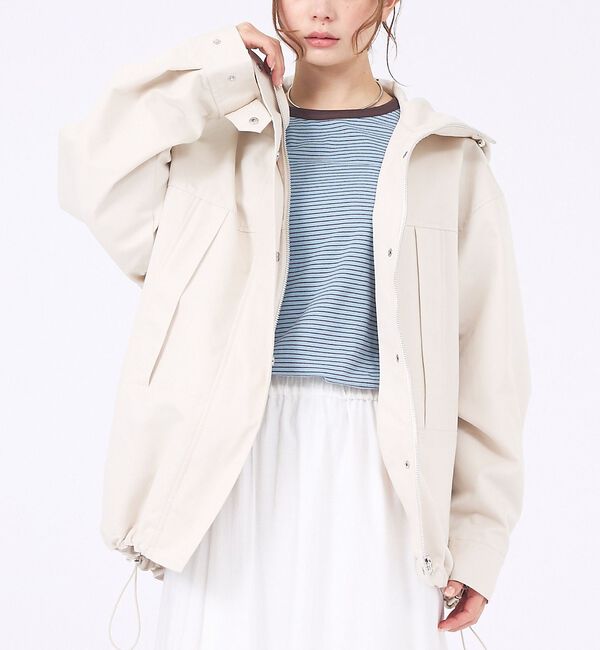 abahouse mavie「【春アウター】フーデッドブルゾン」|ブルゾン・スタジャン|ベージュ