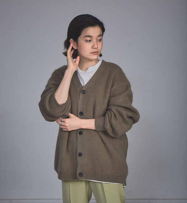 NOMINE「モヘアライク シャギーオーバーサイズ カーディガン レディース」|カーディガン|