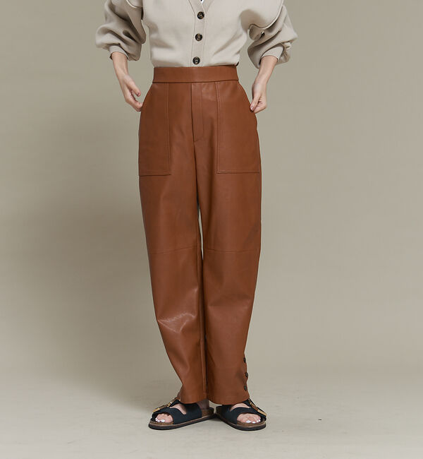 NOMINE「フェイクレザーベイカーパンツ」|カーゴ|