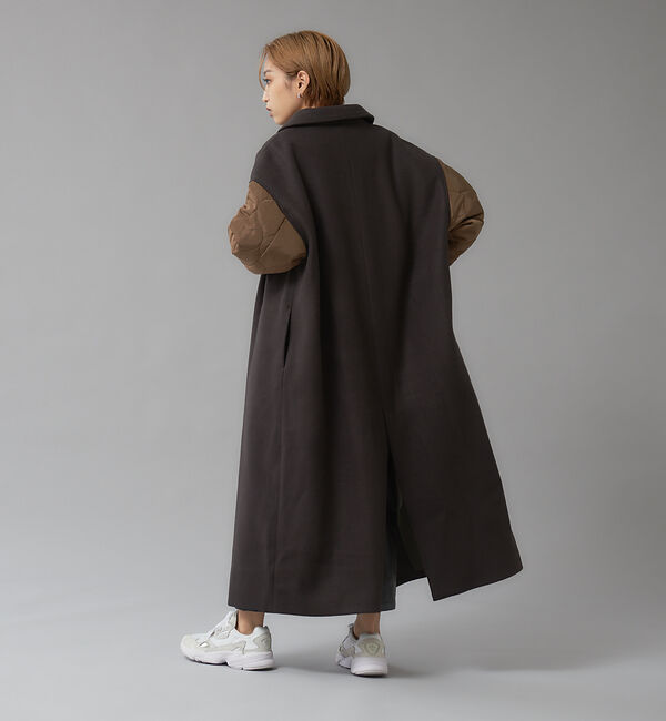 NOMINE「袖キルティングステンカラーコート」|ステンカラーコート|