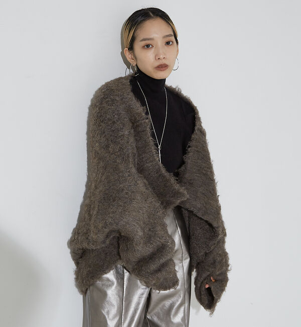 NOMINE「イエティ2WAYニットブルゾン」|カーディガン|モカ