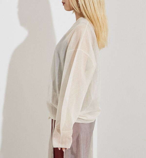 NOMINE「ジャガード シアー ニットカーディガン」|カーディガン|