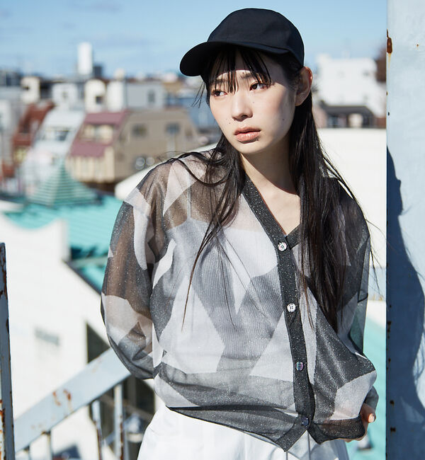 NOMINE「ジャガード シアー ニットカーディガン」|カーディガン|