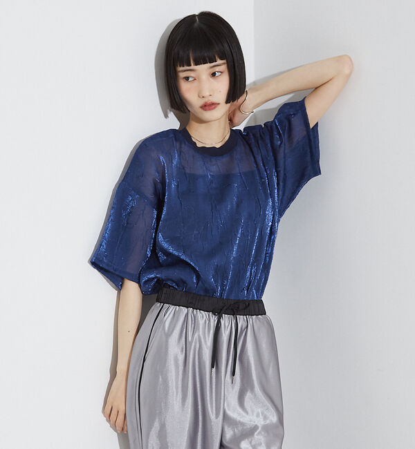 NOMINE「【セットアップ着用可】シャイン リンクル Ｔシャツ」|Tシャツ・カットソー|