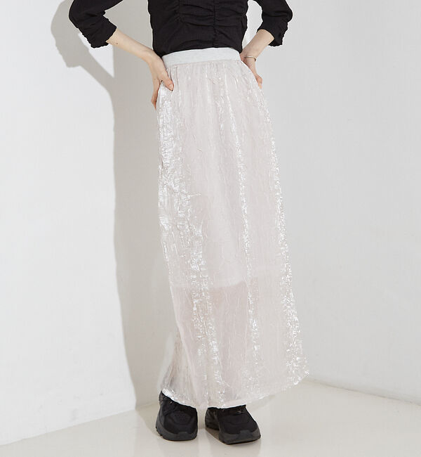 NOMINE「【セットアップ着用可】シャイン リンクル タイトスカート」|スカート|