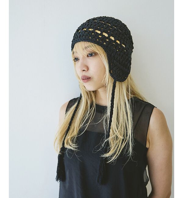 NOMINE「【LY】Chullo 透かしレース編み　サマーニット帽/ガイドワッチ」|その他|ブラック