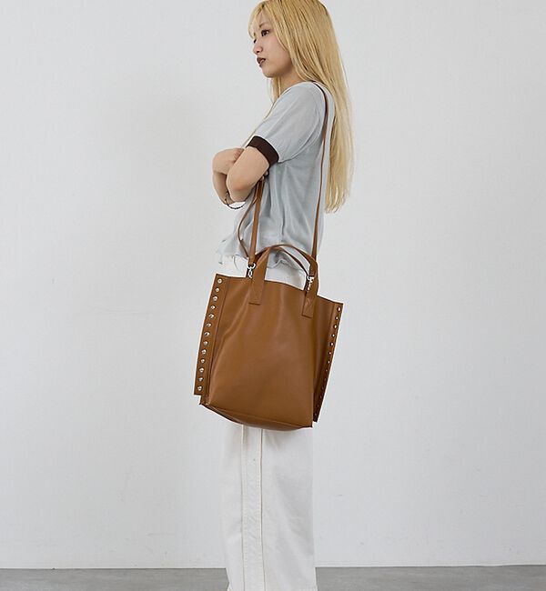 NOMINE「【cheek】rivet 2way tote 2WAY スタッズ トートバッグ」|トートバッグ|